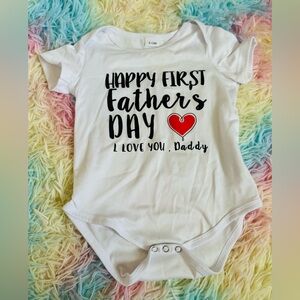White Baby Fathers Day Bodysuit 9-12 months